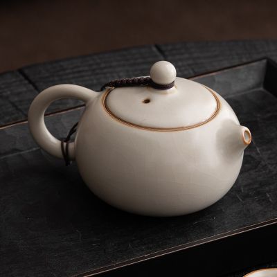 [COD] Ru kiln Xishi single home can raise open piece teapot Chinese style simple ceramic red kung fu tea set
