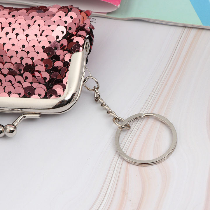 กระเป๋าเงินแบบพกพาเลื่อมกระเป๋าถือกุญแจกระเป๋าใส่หูฟังสำหรับผู้หญิงกระเป๋าแฟชั่นปักเลื่อมแบบใหม่