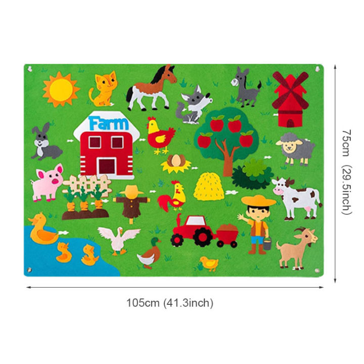 farm-animals-felt-story-board-farmhouse-storybook-wall-hanging-decor-montessori-early-learning-interactive-puzzle-toys-kids-gift