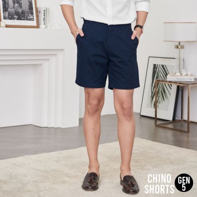 MiinShop เสื้อผู้ชาย เสื้อผ้าผู้ชายเท่ๆ กางเกงขาสั้นชิโน่ คอตต้อน 100% ผ้าหนานุ่ม สีกรมท่า by สมหมาย เสื้อผู้ชายสไตร์เกาหลี