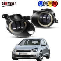 2 X Angel Eye Fog Light Assembly For Volkswagen VW Golf Mk6 2009-2013 Car Front Bumper LED Fog Daytime Lamp DRL 30W H11 12V