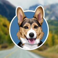 32819 # Corgi Dog 13 cm/17 cm Self-adhesive Decal Car Sticker Waterproof Auto Decors on Bumper Rear Window Laptop Nails  Screws Fasteners