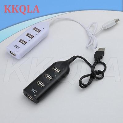 QKKQLA 4 Port USB 2.0 Hub with Cable High Speed Universal USB Hub Mini Hub Socket Pattern Splitter Cable Adapter for Laptop PC
