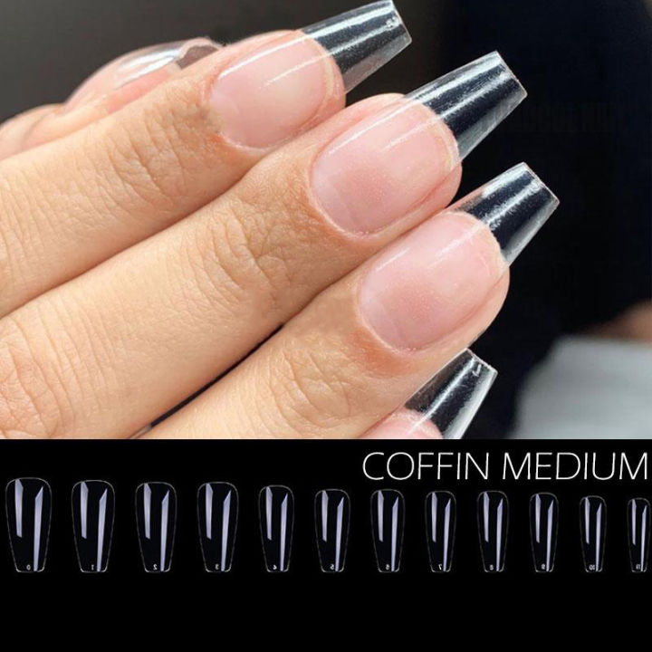 mus-nails-extension-system-full-cover-sculpted-clear-stiletto-coffin-false-nail-tips-240pcs-bag