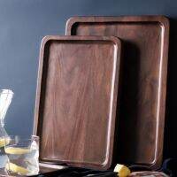 1Pcs Wood Serving Tray Round Square Breakfast Sushi Snack Bread Dessert Cake Plate Food Storage Dish for Hotel Home Serving Tray