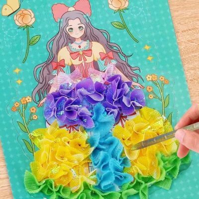 DIY Painting Sticker Craft Toys Kid Art Girls Poking Princess Handmade Educational Magical Children Christmas Birthday Gifts