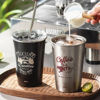 【CW】304 Stainless Steel Portable Coffee Cup Beer Tea Mug with Lid Travel Office Milk Water Drinks Tumbler Cups Household Drinkware