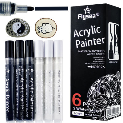 Acrylic Paint Pens Set 2-3mm Brush Tip Permanent Paint Markers Pen for Stone Rock Painting Fabric Glass Ceramic Christmas Gifts
