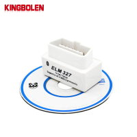 KINGBOLEN-Super White Mini ELM327 Bluetooth OBD2 V1.5 เครื่องสแกนเนอร์ OBDII สากล