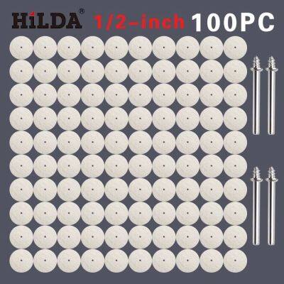 【Worth-Buy】 Hilda ล้อสำหรับขัดเจียการขัดเงาด้วยใบขัดเงาขนแกะ100ชิ้นขา Pad2pcs ขัดสำหรับอุปกรณ์เสริม Dremel สว่าน Dremel