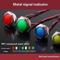 1pcs 16mm 19mm 22mm Warning Indicator Light Signal Light Indicator Wire 3V 5V 12V 24V 110V 220 Waterproof IP67 Metal LED