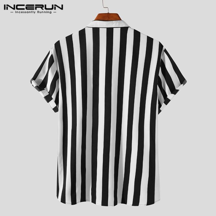 incerun-เสื้อเบลาส์ผู้ชายมีกระดุมสไตล์-เสื้อคอตั้งแขนสั้นสำหรับเสื้อลำลองแฟชั่นฤดูร้อนของผู้ชาย5xl-7คน