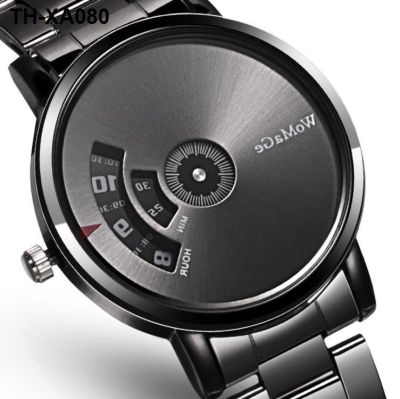 steel belt space-time dial han edition men and women fashion personality neutral watch black students second plate rotating
