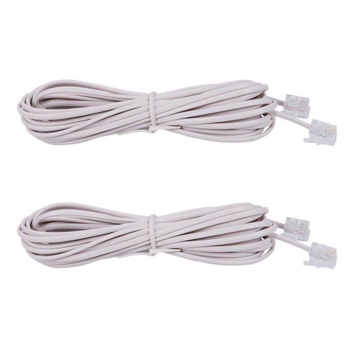 2X 6P2C RJ11 Male to Male Plug Telephone Line Cable Wire 5M Lazada.co.th