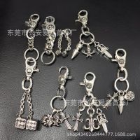 [TOP]Chrome Hearts 925 sterling silver high quality dice keychain accessories cross pendant buckle head spring lobster head lock