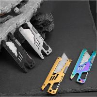 6 IN 1 Multi-Function Titanium Alloy Mini Knife Letter Opener Portable Outdoor EDC Tool Outdoor Camp Survival Tool DropShipping