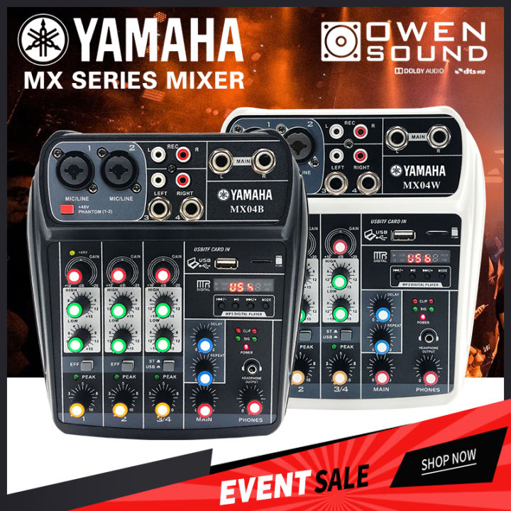 YAMAHA MX04W Audio Mixer 4 Channels Mini Musical Mixer Multifunctional ...