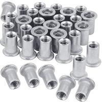 ¤◙ 10 Pcs M3 M4 M5 M6 M8 M10 M12 Aluminum Rivet Nut Flat Head Thread Insert Rivet Nut Set Nut