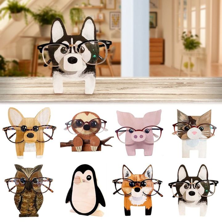 Cute Animal Glasses Holder Display Stand For Sunglasses Eyeglass Wood Nose  Rack