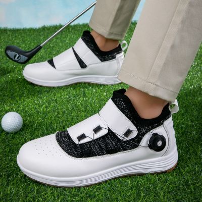 2023 new Cross-border supply new golf shoes big yards nail fixed automatic rotating buckle golf shoes