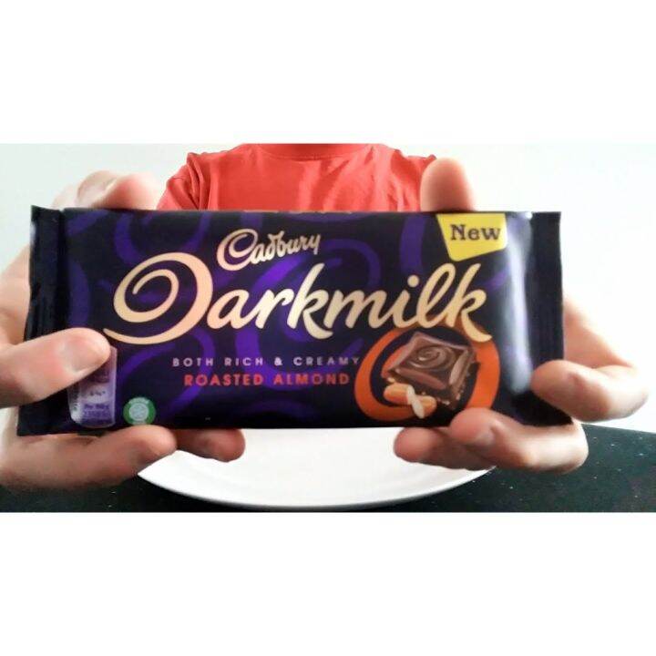 import-foods-cadbury-dark-milk-roasted-almond-85g-แคดเบอรี-ดาร์กมิลค์-ผสมอัลมอนด์คั่ว-85-กรัม