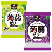 คอนยัคเจลลี่ผสมบุก รสองุ่น (เลือกรสได้) 1 ห่อ มี 6 ชิ้น OIZUMI KONJAC JELLY