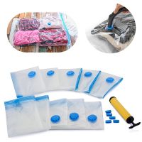 5pc1set Strong Vacuum Storage Bags Space Saving Compressed Bag Vaccum Pack Saver with Free Manual Pump