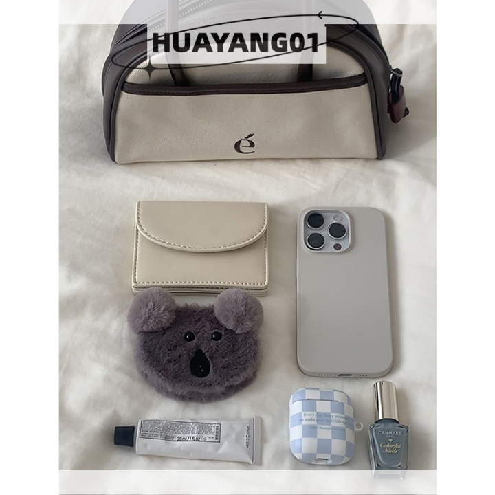 huayang01กระเป๋าบัตรเหรียญสินเชื่อขนาดเล็กสำหรับผู้หญิงหนัง-pu-กระเป๋าสตางค์ใบสั้นธุรกิจ2023แฟชั่นสุดฮิต