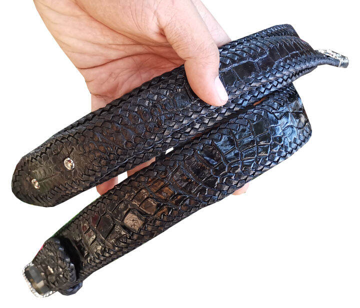 genuine-crocodile-leatherเข็มขัด-cowboy-สายสีดำ-หัวดาว-แบบหัวชุด-ใช้ได้ทั้งในออฟฟิต-ดูเท่ห์ๆ-และกับกางเกงยีนส์ตัวโปรดของคุณ