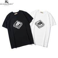 Burberry ใหม่รูบิคคิวบ์พิมพ์โลโก้ฝ้ายแขนสั้นเสื้อยืด