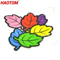 6PCS/Set Car Air Freshener Natural scented Tea Paper Hanging Vanilla perfume fragrance Leaf Shape Deodorant Interior Accessories