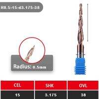 เครื่องมือคาร์ไบด์กัดปลายทรงกรวยเราเตอร์ไม้บิตเครื่องตัด Cnc ลูกจมูกเรียว HRC55 6มม. 4มม. 3.175มม. 1ชิ้น/เซ็ต