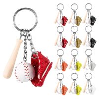 12 Pcs Baseball Mini Keychain Accessories Wooden Keychains Backpack Pendant Key Decoration Car Key Keychains