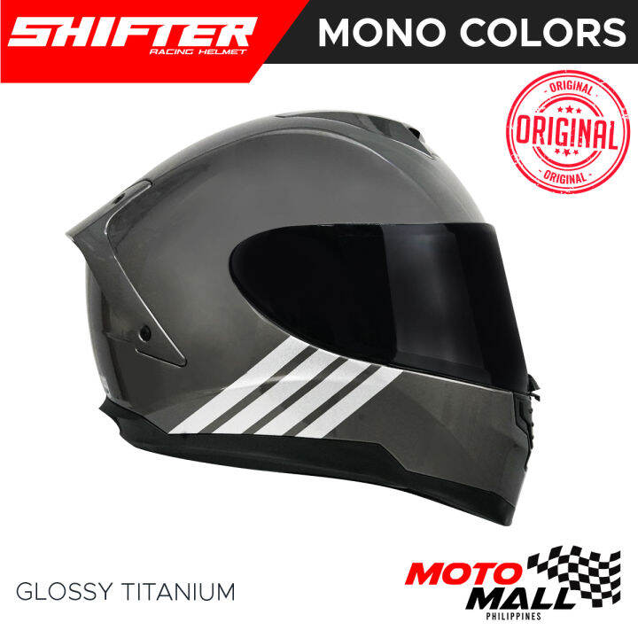 SHIFTER R1 Plain Full Face Dual Visor Helmet with Free Clear Lens