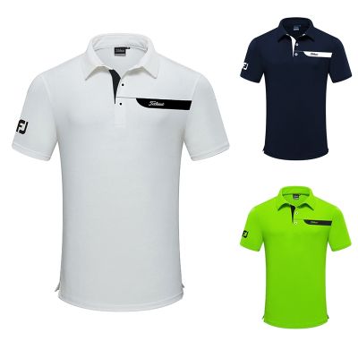 New golf short-sleeved jersey mens outdoor sports breathable perspiration quick-drying T-shirt top trend Polo shirt Odyssey Le Coq DESCENNTE Callaway1 Titleist PEARLY GATES  XXIO❁▽♠