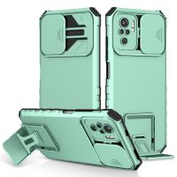 【Electronic Store】เคสโทรศัพท์กันกระแทกหรูหราสำหรับ Xiaomi Redmi Note 10 10S Pro Max Mi Poco X3 X4 M3 Pro 4G 5G ขาตั้งในตัว Push Window ฝาหลัง