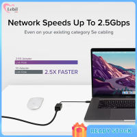 จัดส่ง】 USB-C ไปยังอะแดปเตอร์อีเธอร์เน็ตโลหะ Type C ถึง2500M Gigabit Lan Ethernet เคเบิ้ลอะแดปเตอร์