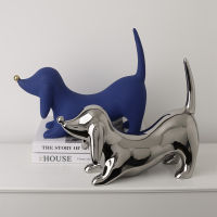 Spot parcel post Light Luxury Creative Doberman Pinscher Decoration Ceramic Electroplating Home Art Decoration Desktop Hallway Cabinet Soft Decoration