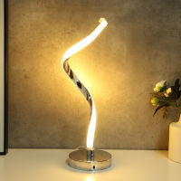 Modern Desktop Bedside Decorative Lamps Spiral LED Table Light Acrylic Metal Bedside Decorative Lighting Lamp