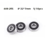 Abec-1ลูกปืน608 2rs 5/10ชิ้น/เซ็ต8X22X7มม. แบริ่งทรงกลมสำหรับปิดผนึกเหล็กร่องลึก608rs Z3v3 608-2rs รองรับ608rs