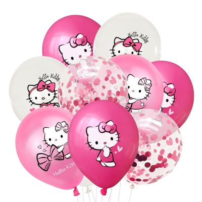 ของขวัญของเล่นสำหรับเด็กรูปสัตว์ลูกโป่งยางแมวน่ารักสำหรับปาร์ตี้วันเกิดธีม Hello Kitty อุปกรณ์ตกแต่ง