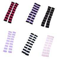 【Sock shop】ผู้หญิงญี่ปุ่นที่มีสีสันลายอุ่นขาโกธิคพังก์ยางถักเข่าถุงเท้ายาวสูงโลลิต้านักเรียนถุงน่องบาง