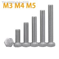 5/10/20/30PCS M3 M4 M5 A2 304 Stainless Steel Metric Threaded DIN933 External Hex Hexagon Head Cap Screw Bolt Thread Dia 3/4/5mm