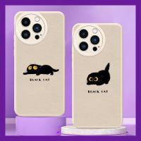 trend leather Phone Case For iphone13 Pro personality Back Cover creative solid color luxurious youth Cartoon couple