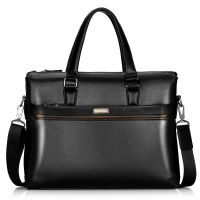 Men Briefcase PU Leather Bags Business Male Briefcases Multiple Pocket Handbags Computer Interlayer Shoulder Bag for 14inch