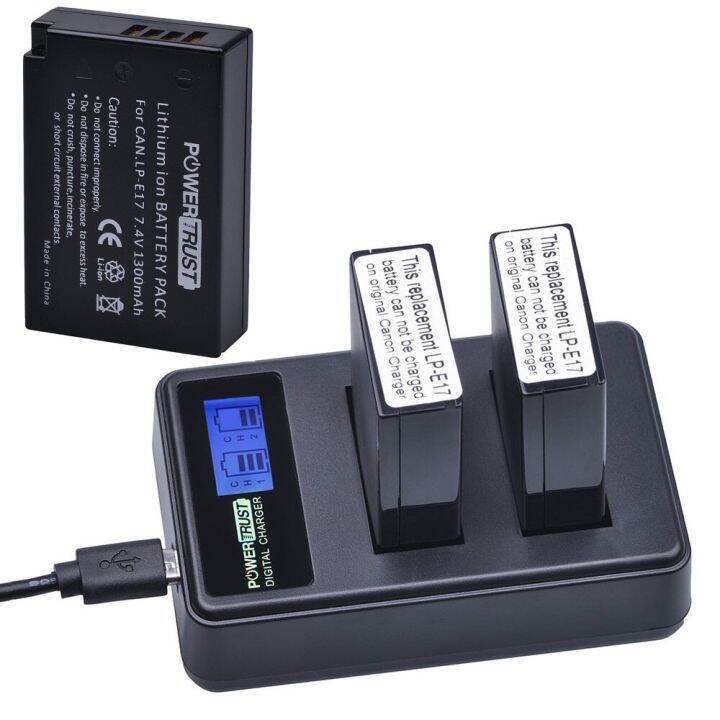 LPE17 Batteries And Dual USB Charger For Canon Rebel T6i, T7i, T8i