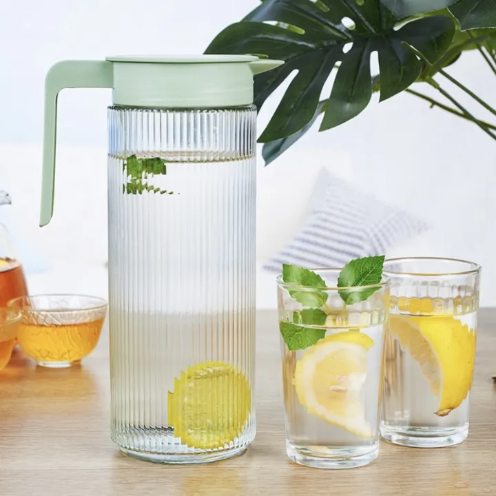 5pcs set Glass pitcher with lid/handle & four glasses/cups,beverages ...