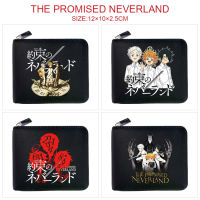 The Promised Neverlands Men Women Kids Cartoon Zipper Wallet PU Zipper Wallet Coin Purse Cartoon Half Fold Short Wallet Bag Card Holder