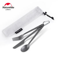 Naturehike outdoor camping ปิกนิกมีดส้อมช้อน 3 in 1 Titanium tableware