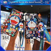 Doraemon ปลอก Vivo 1801 1801i 1802 1803 1804 1806โทรศัพท์กรณี Vivo 1807 1808 1811 1812 1814 1815โทรศัพท์ Vivo 1816 1817 1819 1820 1823 1850ฝาครอบโทรศัพท์แต่งหน้ากระจกผู้ถือ Lanyard การ์ตูนซิลิโคน